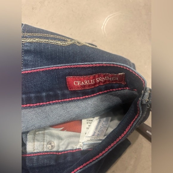 Lucky Brand Charlie Skimmer Jeans Women’s 2/26 Split Hem Dark Wash - Picture 4 of 12